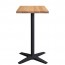 Nordic Oak Bar Table Solid Wood Top Charcoal Base