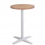 Nordic Round Bar Table Solid Wood Top White Base