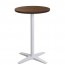 Nordic Round Bar Table Solid Wood Top White Base