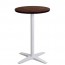 Nordic Round Bar Table Solid Wood Top White Base