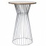 Oak Bar Table with Studio Wire Base - White