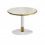 Art Deco Marble Top and White & Brass Coffee Table