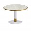 Art Deco Marble Top and White & Brass Coffee Table