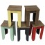 Recycled Wood Cafe Stool Custom Colour