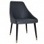 Rhea Side Chair Slim Black Brass Legs