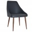 Rhea Side Chair Slim Light Walnut Metal Legs