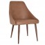 Rhea Side Chair Slim Light Walnut Metal Legs