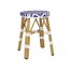 Riviera Outdoor Wicker Low Stool Blue & White 47cm