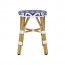 Riviera Outdoor Wicker Low Stool Blue & White 47cm