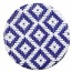 Riviera Outdoor Wicker Low Stool Blue & White 46cm