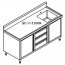 Modular Systems Stainless Steel Kitchen Tidy Cabinet With Left/Right Sink 700mm Deep SC-7-L