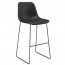 Serafina Waiting Room Bar Stool with Backrest Black Sled Legs 76cm