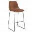 Serafina Waiting Room Bar Stool with Backrest Black Sled Legs 76cm