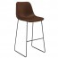 Serafina Waiting Room Bar Stool with Backrest Black Sled Legs 76cm