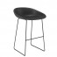 Serafina Waiting Room Bar Stool with Low Back Black Sled Legs 76cm
