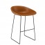 Serafina Waiting Room Bar Stool with Low Back Black Sled Legs 76cm