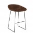 Serafina Waiting Room Bar Stool with Low Back Black Sled Legs 76cm