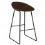 Serafina Waiting Room Bar Stool with Low Back Black Sled Legs 76cm