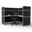 SHUSH30 1 Person Corner Screen Hung Workstation With Black Screen AS30SHC1P1515 NW-12S-BF/WF-1515