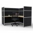 SHUSH30 1 Person Corner Screen Hung Workstation With Black Screen AS30SHC1P1515 NO-12S-BF/WF-1515