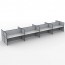 SHUSH30 8 Person Double Sided Screen Hung Workstation With Grey Screen AS30SHD8P1275 NW-12S-GF/BF-1200