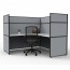 SHUSH30 1 Person Corner Screen Hung Workstation With Grey Screen AS30SHC1P1515 NW-12S-GF/BF-1515