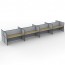 SHUSH30 8 Person Double Sided Screen Hung Workstation With Grey Screen AS30SHD8P1275 NO-12S-GF/BF-1200