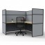 SHUSH30 1 Person Corner Screen Hung Workstation With Grey Screen AS30SHC1P1515 NO-12S-GF/BF-1515