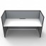 SHUSH30 1 Person Single Sided Screen Hung Workstation With Grey Screen AS30SHD1P1275 NW-12S-GF/BF-1200