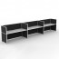 SHUSH30 3 Person Single Sided Screen Hung Workstation With Black Screen AS30SHS3P1275 NW-12S-BF/WF-1200