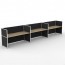 SHUSH30 3 Person Single Sided Screen Hung Workstation With Black Screen AS30SHS3P1275 NO-12S-BF/WF-1200