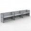 SHUSH30 3 Person Single Sided Screen Hung Workstation With Grey Screen AS30SHS3P1275 NW-12S-GF/BF-1200