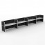 SHUSH30 4 Person Single Sided Screen Hung Workstation With Black Screen AS30SHS4P1275 NW-12S-BF/WF-1200