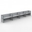 SHUSH30 4 Person Single Sided Screen Hung Workstation With Grey Screen AS30SHS4P1275 NW-12S-GF/BF-1200