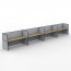 SHUSH30 4 Person Single Sided Screen Hung Workstation With Grey Screen AS30SHS4P1275 NO-12S-GF/BF-1200