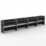 SHUSH30 4 Person Single Sided Screen Hung Workstation With Black Screen AS30SHS4P1275 NW-15S-BF/WF-1200