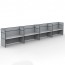 SHUSH30 4 Person Single Sided Screen Hung Workstation With Grey Screen AS30SHS4P1275 NW-15S-GF/BF-1200