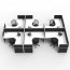 SHUSH30 6 Person Corner F Screen Hung Workstation With Black Screen AS30SHCF6P1515 NW-12S-BF/WF-1515