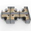 SHUSH30 6 Person Corner F Screen Hung Workstation With Grey Screen AS30SHCF6P1515 NO-12S-GF/BF-1515