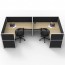 SHUSH30 2 Person Corner U Screen Hung Workstation With Black Screen AS30SHCU2P1515 NO-12S-BF/WF-1515