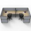 SHUSH30 2 Person Corner U Screen Hung Workstation With Grey Screen AS30SHCU2P1515 NO-12S-GF/BF-1515