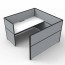 SHUSH30 1 Person Cubicle Screen Hung Workstation With Grey Screen AS30SHCBL1P1275 NW-12S-GF/BF-1200