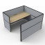 SHUSH30 1 Person Cubicle Screen Hung Workstation With Grey Screen AS30SHCBL1P1275 NO-12S-GF/BF-1200
