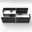 SHUSH30 2 Person Cubicle Screen Hung Workstation With Black Screen AS30SHCBL2P1275 NW-12S-BF/WF-1200
