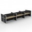 SHUSH30 6 Person Double Sided Screen Hung Workstation With Black Screen AS30SHD6P1275 NO-12S-BF/WF-1200