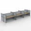 SHUSH30 6 Person Double Sided Screen Hung Workstation With Grey Screen AS30SHD6P1275 NO-12S-GF/BF-1200
