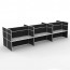 SHUSH30 6 Person Double Sided Screen Hung Workstation With Black Screen AS30SHD6P1275 NW-15S-BF/WF-1200