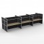 SHUSH30 6 Person Double Sided Screen Hung Workstation With Black Screen AS30SHD6P1275 NO-15S-BF/WF-1200