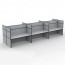 SHUSH30 6 Person Double Sided Screen Hung Workstation With Grey Screen AS30SHD6P1275 NW-15S-GF/BF-1200