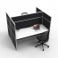 SHUSH30 2 Person Double Sided Screen Hung Workstation With Black Screen AS30SHD2P1275 NW-15S-BF/WF-1200